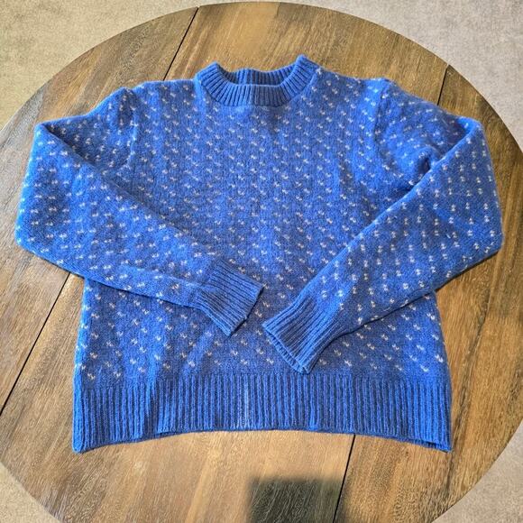 Vintage EMS The Outdoor Specialists Blue Wool Blend Mountain Sweater Sz Large - Picture 1 of 8